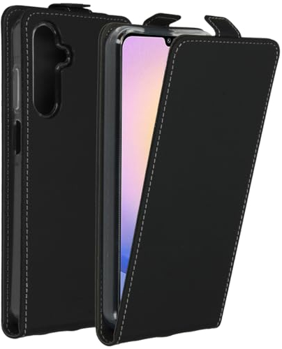 ACCEZZ Flipcase Hülle kompatibel mit Samsung Galaxy A25– Flip Case Tasche – Handytasche zum Aufklappen in Schwarz [1 Kartenfach, Magnetverschluss, Premium Kunstleder]