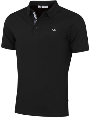 Calvin Klein Herren Campus Sport Stretch Golf Poloshirt - Schwarz Sport - L