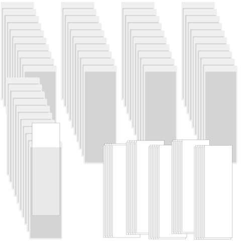 XINGSUI Selbstklebetaschen transparent-50 Stück 2x7.5cm Visitenkartentaschen Kleben,Etikettenhalter Selbstklebend,zum Schutz Ihrer Karten oder Fotos(Vertikal Version)
