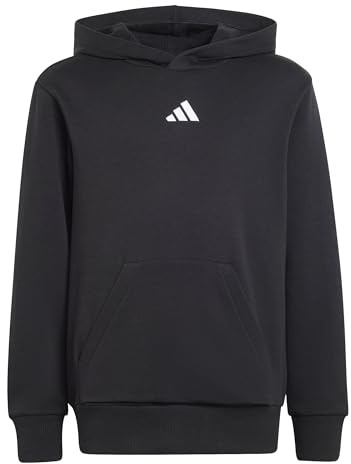 adidas Unisex Kinder Essentials Pocket Hoodie, Black/White, 13-14 Years