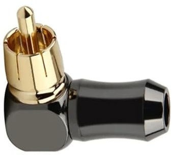 Loufy 1 Pièces Connecteur RCA Prise Audio Mâle Connecteur de Borne de Haut-Parleur Coudé à Angle Droit de 90 Degrés pour Souder des Accessoires de Remplacement de Câble Vidéo