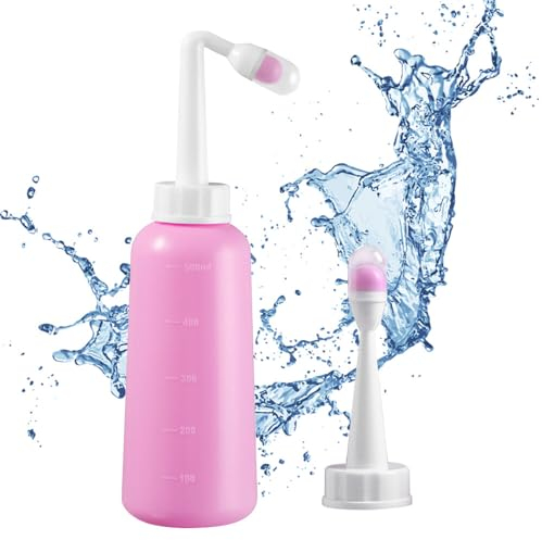 GKLWEJ 500ml Bidet Portable, Douchette Post Accouchement Douche Intime Périnée, Bouteille Perineale Post Partum Bidet de Voyage Douchette wc Portable Douche Perinée
