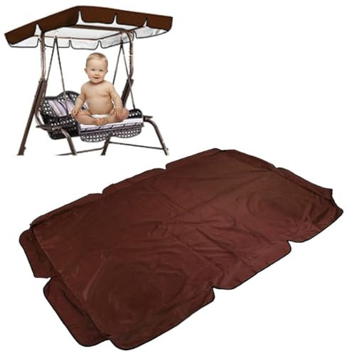 HAILM Hollywoodschaukel Dachbezug, Ersatzdach Hollywoodschaukel, Dach Hollywoodschaukel 3 Sitzer, Universaldach Hollywoodschaukel Wasserdicht, Sonnendach Für Hollywoodschaukel,Braun,77x50x6inch
