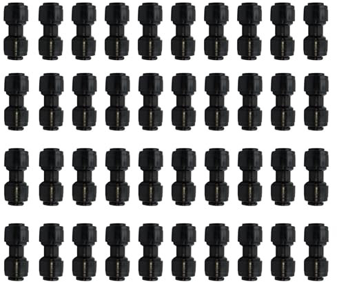 Lot de 40 raccords d'irrigation goutte à goutte Quick Connect 1/4 - Raccord droit pour tuyau d'arrosage 1/4