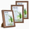 Feihorrm Bilderrahmen, 10x15 cm Fotorahmen aus Eiche, Mit gehärtetem Glas, Fotorahmen aus Massivholz, Geeignet für Wand- und Tischdisplays (Dunkel Braun, 10x15 cm/ 3x)