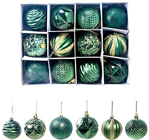 Christmas Tree Decorations - Small Orange and Pink Ornaments, White Baubles, Mini Xmas Balls for Holiday Decor