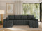 MKS MEBLE Sofa mit Schlaffunktion - Ecksofa mit Schlaffunktion und Bettkasten - Sofa 3 4 5 Sitzer - Schlafsofa - Couch - Schlafsofa mit Bettkasten - Kirasso U -Dunkelgrau Struktur