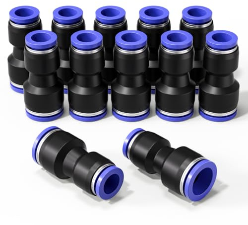 Bwintech 12 Pcs 10mm à 14mm diamètre pneumatique réducteur Push adapter raccord réducteur rapide (PG10-14)