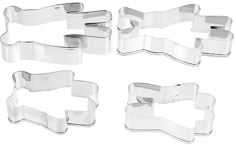 ABOOFAN 4 Formine Per Biscotti - Orsetto E Biscotto Formine Per Biscotti in Metallo Per La Cottura Alte Temperature Sicure Per I Bambini