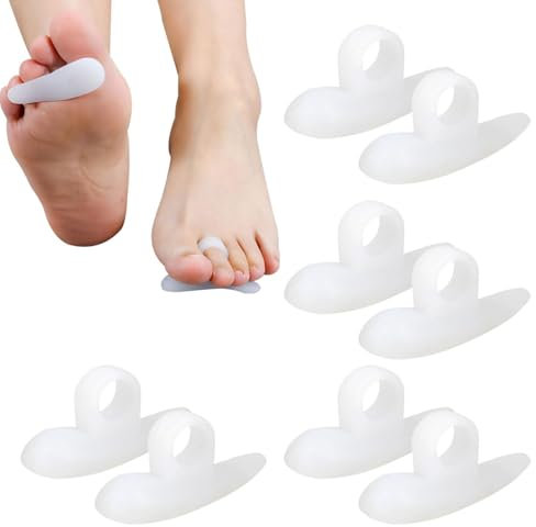 4 Pair Hammer Toe Cushion Toe Straighteners,Hammer Toe Straighteners,Silicone Gel Hammer Toe Corrector,Foot Care,oft Support and Realignment,Crooked,Claw,Realign Bent(Clear,One Loop Design)