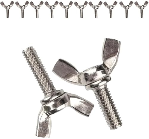 Lot de 10 boulons papillon M8 x 40 mm en acier inoxydable pour outils de bricolage