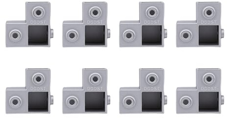 SUNGOOYUE Connecteurs de Tube carré, 1 Pouce 90 Degrés, Paquet de 8 Raccords Coudés à Trois Voies en Aluminium avec Vis pour Cadre de Meubles et Projets de Bricolage