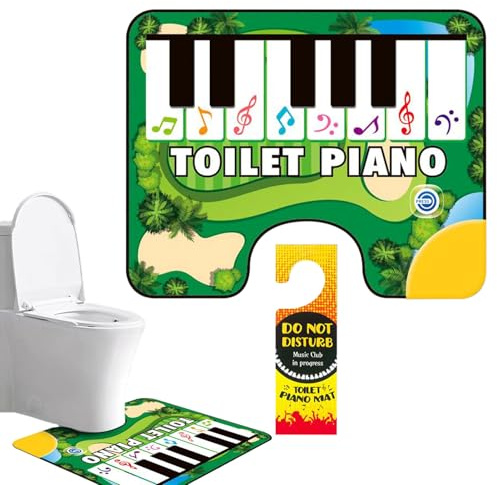 JINGLING Tapis de sol pour toilettes, piano, tapis de sol avec son de piano, organe électronique, Potty Piano Mat, nouveauté salle de bain amusant tapis pour toilettes