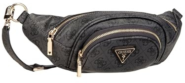 GUESS Gürteltasche Umhängetasche Latona Belt Bag Coal Logo dunkelgrau