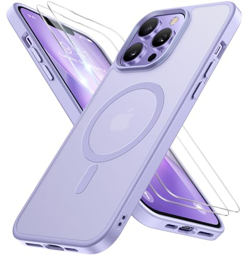 Miracase for iPhone 12/12 pro Case with MagSafe & Screen Protector, Purple | TOP Military-Grade Protection & Strong Magnet Shockproof Scratch-Resistant with Velvet Touch for iPhone 12/12 pro Cover 6.1