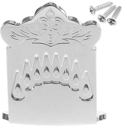 Artibetter Silver Metal Mandolin Tailpiece and Fixing Strings 8-string Bridge Maintaining Instrument Stability Accessory for Mandolin