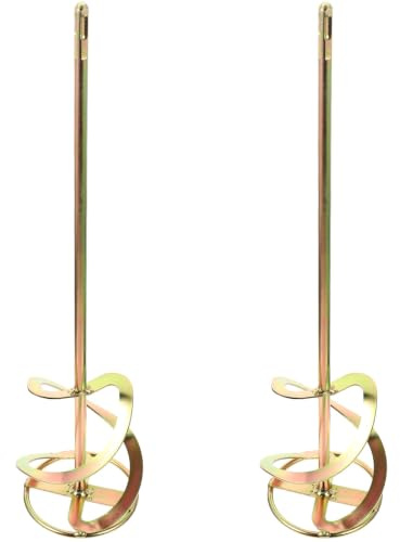 MAJORMENCH 2pcs Electric Drill Mixer Paddle Attachment Steel Stirring Rod for Cement Paint Epoxy Mortar Tile Adhesive Spiral Paddle Mixer for Efficient Consistent Mixing and Rapid Stirring
