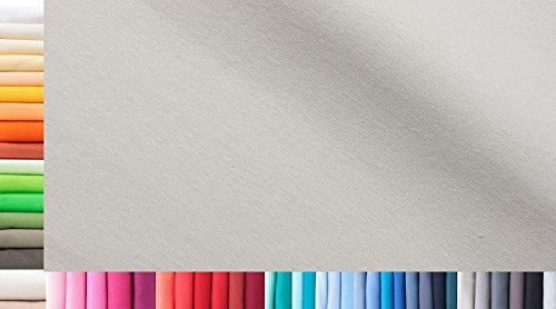 1buy3 Bündchenstoff XXL als Meterware|doppelt: 75cm breit|einfach: 150cm breit|Farbe: 45 Lichtgrau|0,5m lang|96% Baumwolle, 4% Elasthan|Jersey Grundpreis pro qm: € 11,99