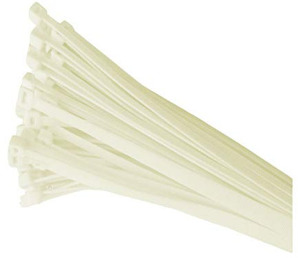 100 x Natural Nylon Cable Ties 300 x 4.8mm / Extra Strong Zip Tie Wraps