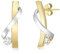 CARISSIMA Damen-Ohrstecker Cubic 2 Band 375 Bicolor Zirkonia transparent Rundschliff - 2.59.0299