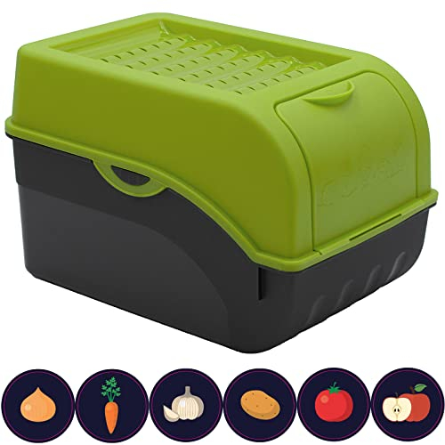 ARTECSIS Boîte Pomme de Terre Vert pour env. 4kg I Rangement Alimentaire I 6 Stickers/Fruit, Légume, Oignons, Ail