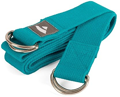 Bodhi Yogagurt 2 in 1 | Yamala Belt aus Baumwolle | Praktisches Yoga Zubehör für Dehnen und Fitness | Waschbarer Carry Strap mit Metallverschluss | Tragegurt für dicke Yogamatten