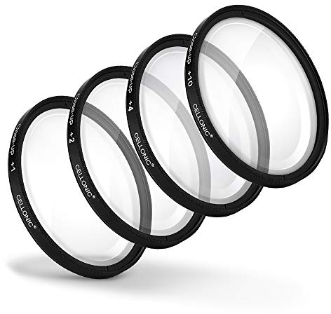 CELLONIC 4X Close-Up Makro Filter kompatibel mit Canon EF 50mm 1:1.8 STM, EF-S 35mm 1:2.8 Macro is STM, EF-M 15-45mm 1:3.5-6.3 is STM (Ø 49mm) Nahlinsen Set