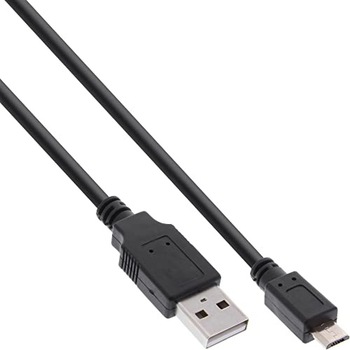 InLine 31703Q Micro-USB 2.0 Kabel, Schnellladekabel, USB-A Stecker an Micro-B Stecker, schwarz, 0,3m