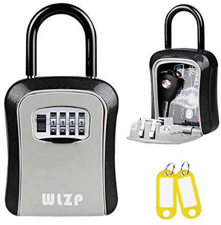 WLZP Caja de Cerradura con Llave, Llave de Combinación Caja de Almacenamiento Bloqueo Seguro, Convenientes para Home,Decoration Company de la Llave del de la Obra y Gerencia - Regalos 2 Llavero