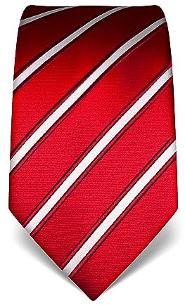 Vincenzo Boretti Herren Krawatte reine Seide gestreift edel Männer-Design zum Hemd mit Anzug für Business Hochzeit 8 cm schmal/breit rot