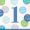 Unique Party 73302 - Serviettes en Papier - 16, 5 cm - Fête à Thème Pois Bleu 1er Anniversaire - Paquet de 16