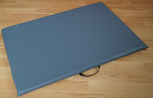 Hundebettenmanufaktur Hundematte Hundematratze Matte beidseitig Kunstleder Schaumstoff 3 cm Verschiedene Größen und Farben wählbar (100 cm X 70 cm, grau)