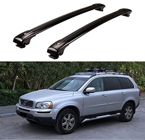 LAFENG Schwarze Querstange passt für 2015 2016 2017 Volvo XC90 2 Stück Gepäckträger Dachgepäckträger starke Dachträger.