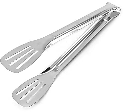 Utoolmart Grillzange aus Edelstahl, 23 cm, Metall, Lebensmittelzange, Griff, Grillzubehör, Geschenke für Weihnachten, 1 Stück