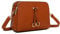 ELIOX - Damen Kleine Umhängetasche - PU Leder Feste Schultertasche - Kette Schulterriemen Abendtasche - Reißverschluss Handtasche - City Clutch Party Zip Crossbody Bag Mode (BRAUN)