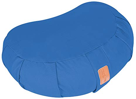 Gorilla Sports® Cuscino Meditazione - Mezzaluna, 45 x 32 x 19 cm, Rivestimento in Cotone Lavabile, Ripieno di Farro, Maniglia di Trasporto, in 10 Colori - Bolster Yoga, Meditation Cushion