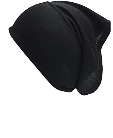 Shoes Lane New Pack of 3 Tube Assorted Colour Under Hijab Tube Bonnet Cap Head Cover (3 x Black)