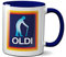 Tasse mit Oldi-Man-Motiv, lustiges Geschenk für Geburtstage, Weihnachten, Vatertag, Feier, Neuheit, alter Kaffee, Tee, spülmaschinen-/mikrowellengeeignet, Sublimationskeramik (Colbalt Handle Prime)