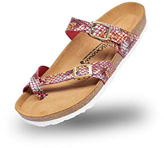 BOnova Portofino in Größe 39 Snake Ken multicolour. Sommersandale mit Kork-Fußbett Hergestellt in der EU