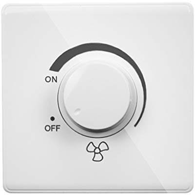 kefu01 Variateur d'intensité pour ventilateur de plafond 220 V 10 A, actionneur rotatif, fonctionnement manuel, blanc - 15-300 W, 1 pièce