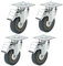 Youyijia 4pcs Swivel Castor Rubber Heavy Duty 75mm Swivel Castor Double Bearing Heavy Duty for Furniture Rubber Swivel Trolley Caster 360KG(4 with Brake)
