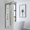 Colonne de Douche Thermostatique Hydromassante Acier Inoxydable Nickel Brossé 5 Fonctions (cascade et tête de douche de pluie, douche de poche, jets de massage, bec de baignoire)