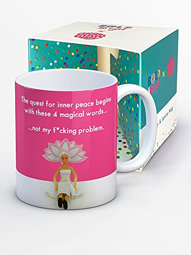 Brainbox Candy Bold & Bright - Hilariously Funny Mugs - 'Inner Peace' - Cheeky Gift Ideas for Ladies Women Friends - Birthday Christmas - Quality 10oz Stoneware Mug - Gift Boxed