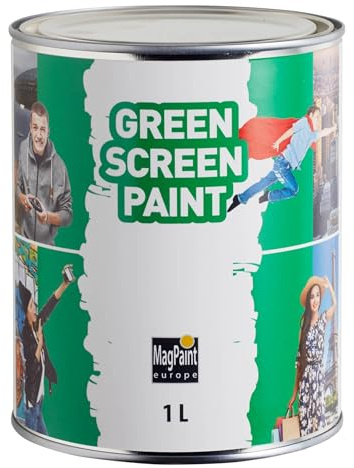 MagPaint - Greenscreen Paint - Premium Water Based Paint - Matt Finish - Create the Perfect Backdrop for Filmmaking - For Chroma Key Video Production - 10m² Coverage - 1L