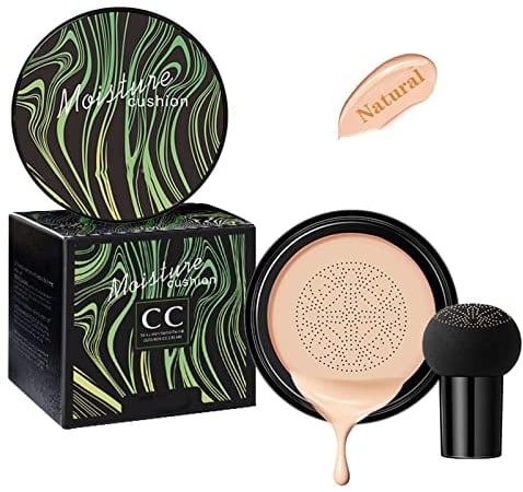 Mushroom Head Air Cushion Foundation BB Cream, Liquid Foundation CC Cream, Concealer Lasting Nude Makeup Brightening Pigment CC Liquid Foundation, Oil Control Moisturizing