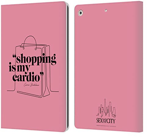 Head Case Designs Offizielle Sex and The City: Television Series Cardio Carrie Einkaufen Charaktere Leder-Wallet-Hülle Kompatibel mit Apple iPad 10.2 2019/2020/2021