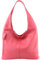 modamoda de T155 Damen Leder Shopper Schultertasche Large handmade in Italy, Farbe:Bubble Gum