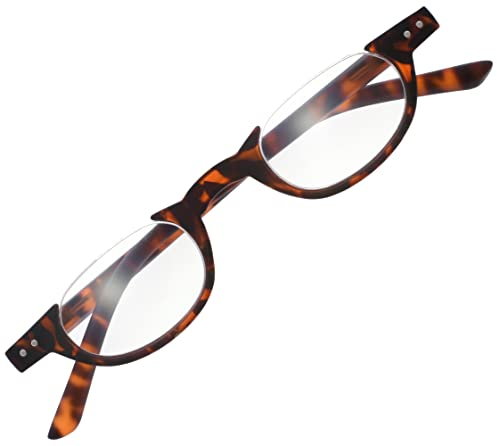 SANICO modische Lesebrille Turtle Sehstärke 1,0 Dioptrien I Sehhilfe halbrahmen Lesehilfe I Lesebrillen 1.0 Damen Lesebrille Herren Brille Muster leicht halbrand unisex I Modell Fashion