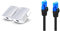 TP-Link TL-PA4010 Kit Powerline, AV600 Mbps Su Powerline, 1 Porta Ethernet, Plug And Play, Bianco & Ewent EW-5U-020BL Cavo di Rete, Patch CAT 5e U/UTP, AWG 26/7, 2 Connettori RJ86, Nero, 2 m, 1 Pezzo