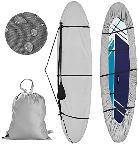 420D Kajak Abdeckung, Wasserdicht UV-beständig Kajak Persenning mit Bandagen und Schultergurten, Boot Abdeckplane Staubschutz für Fischerboot/Kanu/Paddelbrett/Canoeing (4.6~5.0m/15.1ft~16.4ft)
